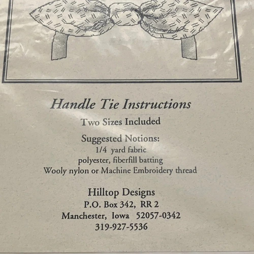 Hilltop Designs Basket Liner and Bow Patterns 90s Craft Sewing Instructions